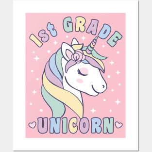 1st Grade Girls 1st Grade Unicorn Posters and Art